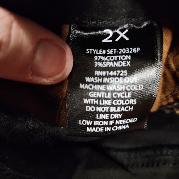 American Bazi Jeans Pants color block black and Brown 2X 2358 - Picture 6 of 7